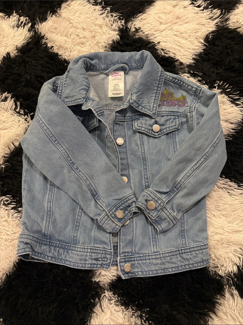 Light Wash Denim Kids' Jacket with Disney ‘Be Kind'